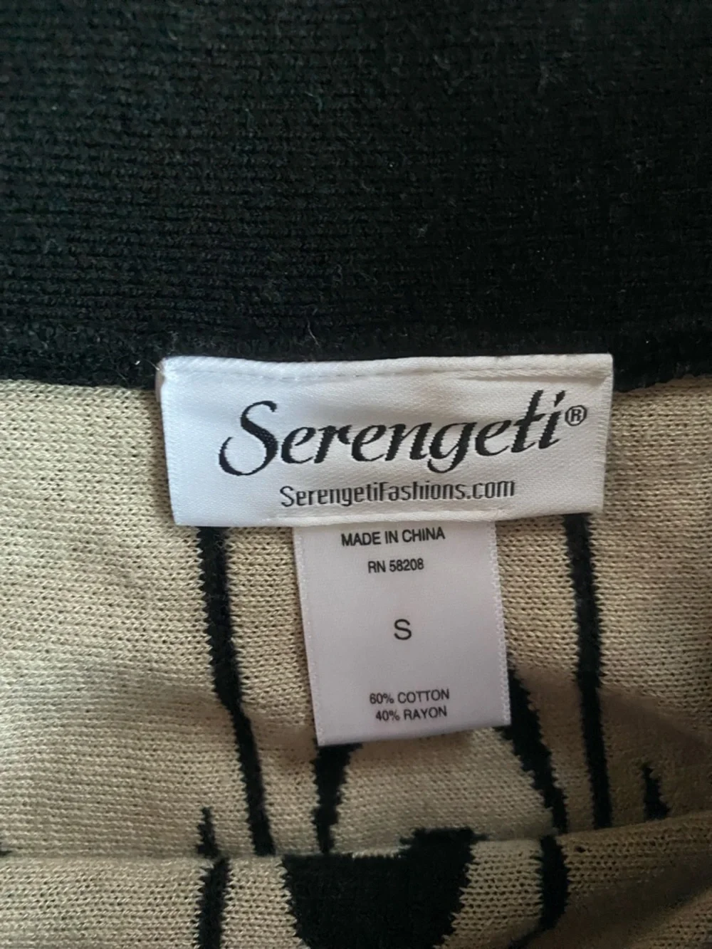Serengeti Black and Cream Wave-Print A-Line Skirt - Picture 2 of 9